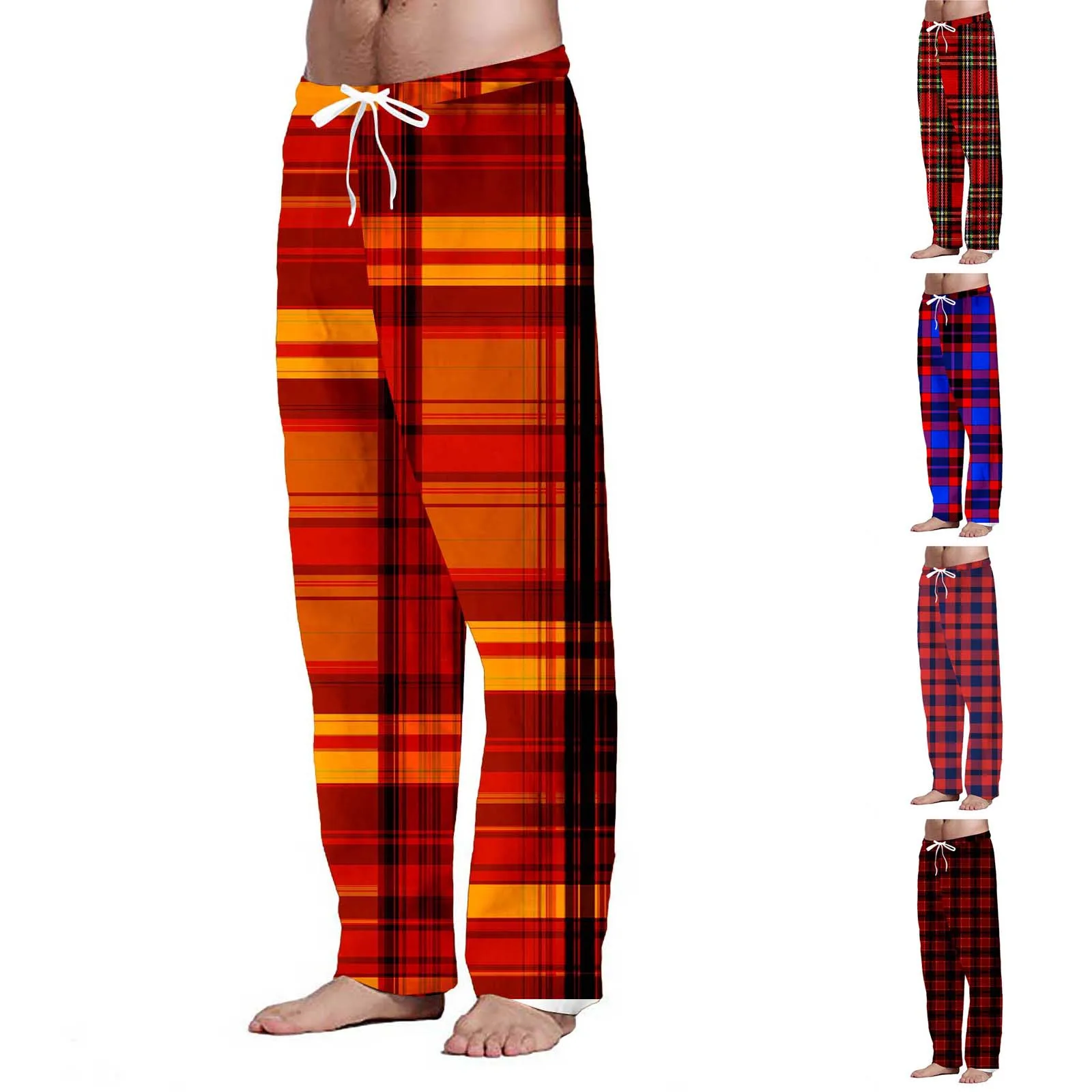 Description Picture 2 of itemFashion Men'S Casual Plaid Loose Sports Plaid Pajama Pants Pants Men'S Men Pants Cute House Business Casual Trousers for Men