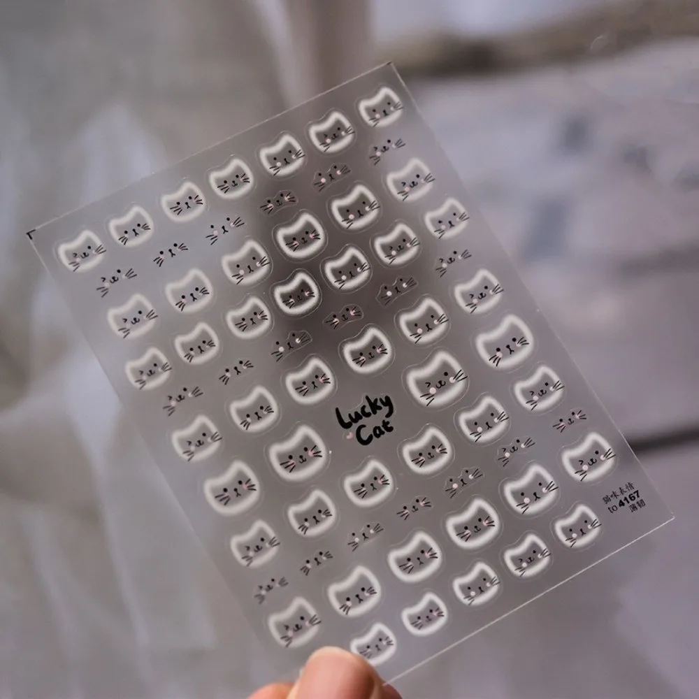 Cat Expressions Kawaii Nail Stickers Cartoon Mini Self Adhesive Nail Decorations Lucky Cat Various Manicure Decals Nail Art DIY