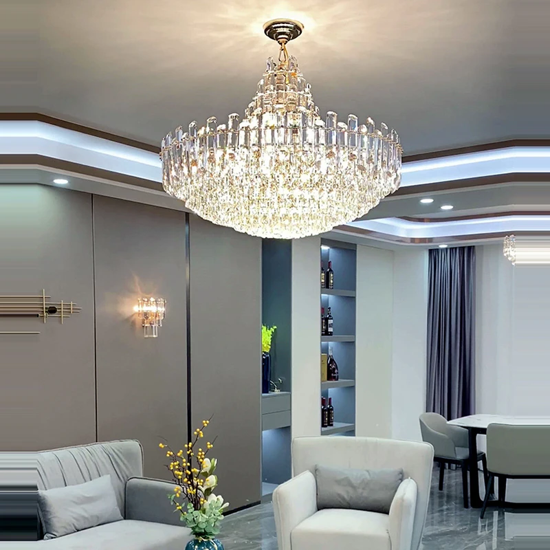 New LED Lights Luxury Crystal Ceiling Chandeliers for Living Room ...