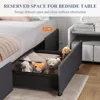 Size Platform Bed Frame with 3 Storage Drawers, Fabric Dust-Proof Sliding Drawers, No Fixed Headboard, No Box Spring Neede 5