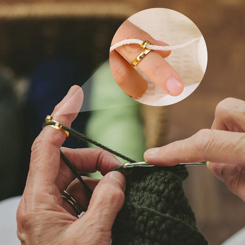 Knitting Crochet Loop Rings Knittied DIY Yarn Guide Finger Faster