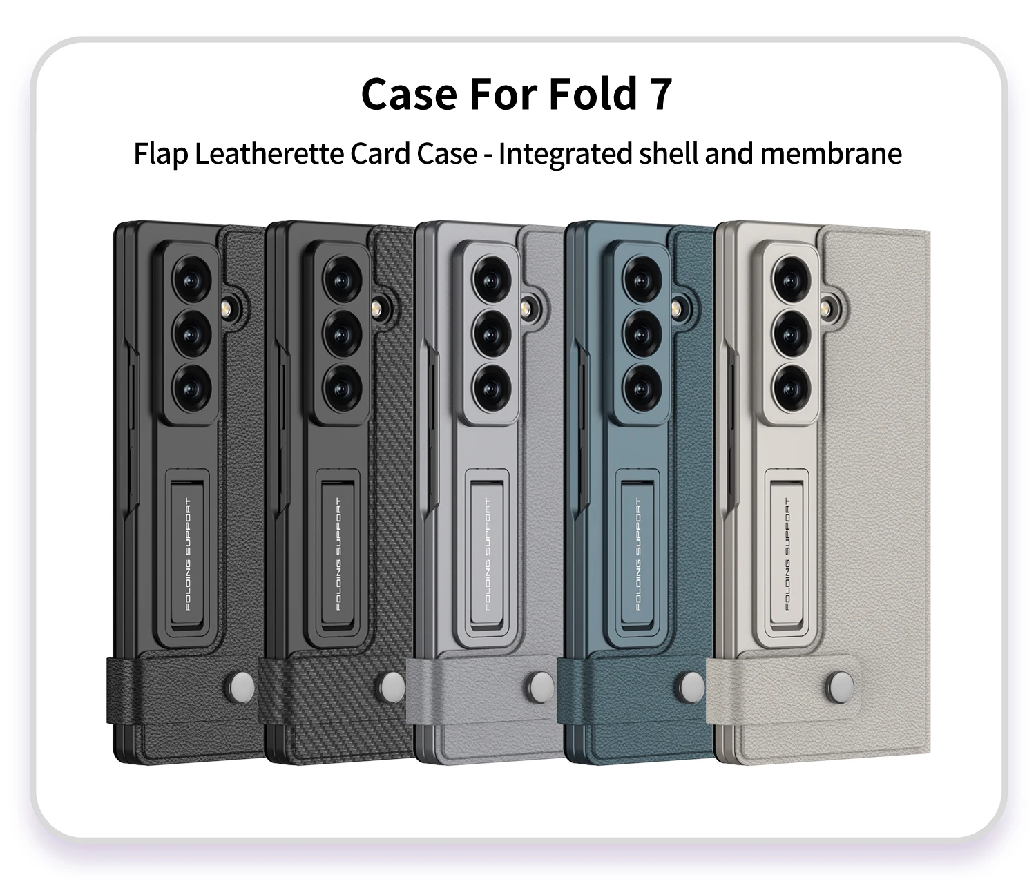 Luxury Leather Fold Stand Case For Samsung Galaxy Z Fold 7 Card Package Case Out