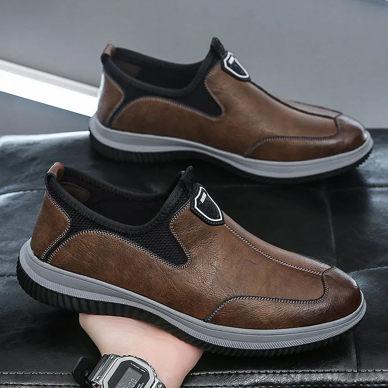 

Men Shoes Men Leather Original Sewing Shoes New Men's Casual Leather Shoes Breathable Platform Loafers for Men 2023