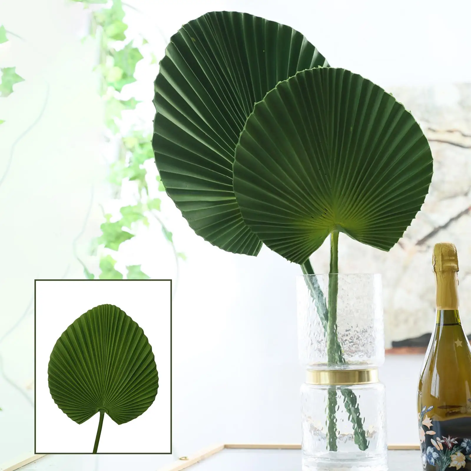 Artificial Palm Leaf Bohemian Faux 65cm Tall Tropical Foliage Leaves for Flower Arrangement Decor