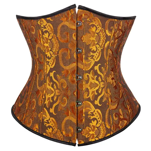 Underbust Corset Plus Size Gothic Corset Cincher Medieval Corsets for Women Jacquard Vintage Waist Corset Top Black White Purple - Image 26