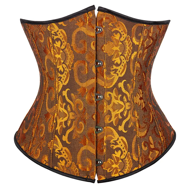 Underbust Corset Plus Size Gothic Corset Cincher Medieval Corsets for Women Jacquard Vintage Waist Corset Top Black White Purple - Image 26