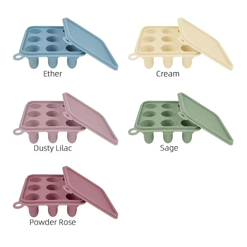 Silicone Baby Food Freezer Tray with Lid - Multi-Use Food Storage and Popsicle Molds