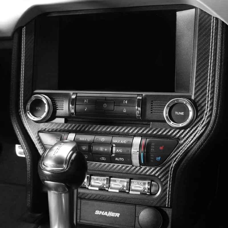 포드 머스탱 2015-2023 Alcantara 센터 콘솔 CD 에어컨 패널 트림 스티커 자동차 인테리어 튜닝 액세서리