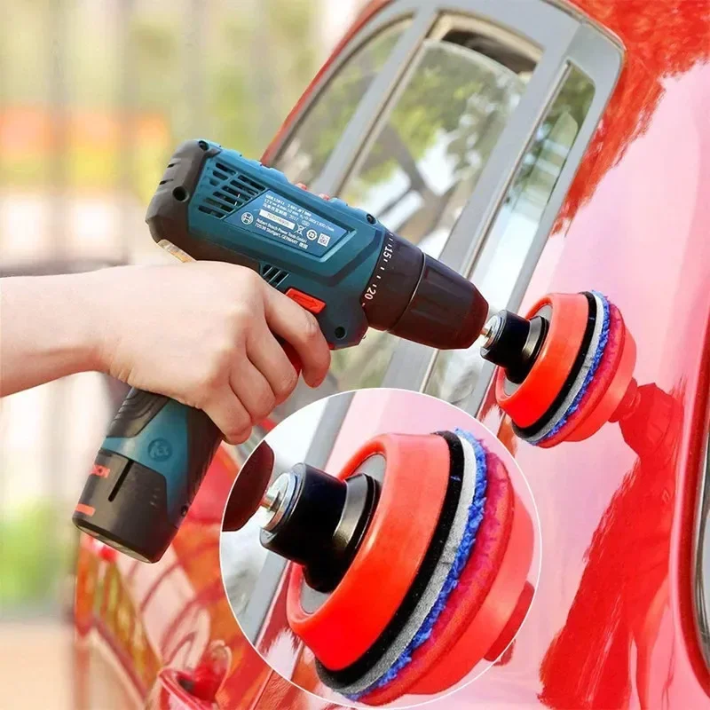 29Pcs/set Car Foam Drill Polishing Pad Kit 1.2/2/3 Inch Buffing Pads Sponge Set Kit M14 Drill Adapter Power Tool Car Polisher 6