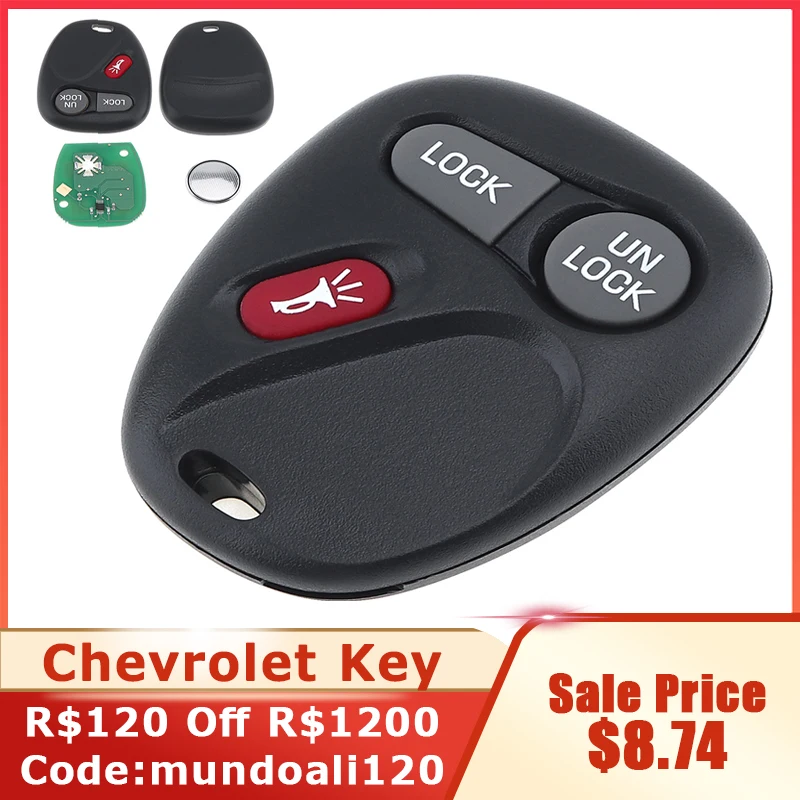 315Mhz 3 Buttons Keyless Entry Remote Key Fob KOBLEAR1XT 15042968 for Chevrolet Avalanche/S10/Silverado/Tahoe 2002-2004 remotekey kobut1bt koblear1xt 315mhz 3 buttons keyless entry remote key fob for gmc chevrolet car key fob