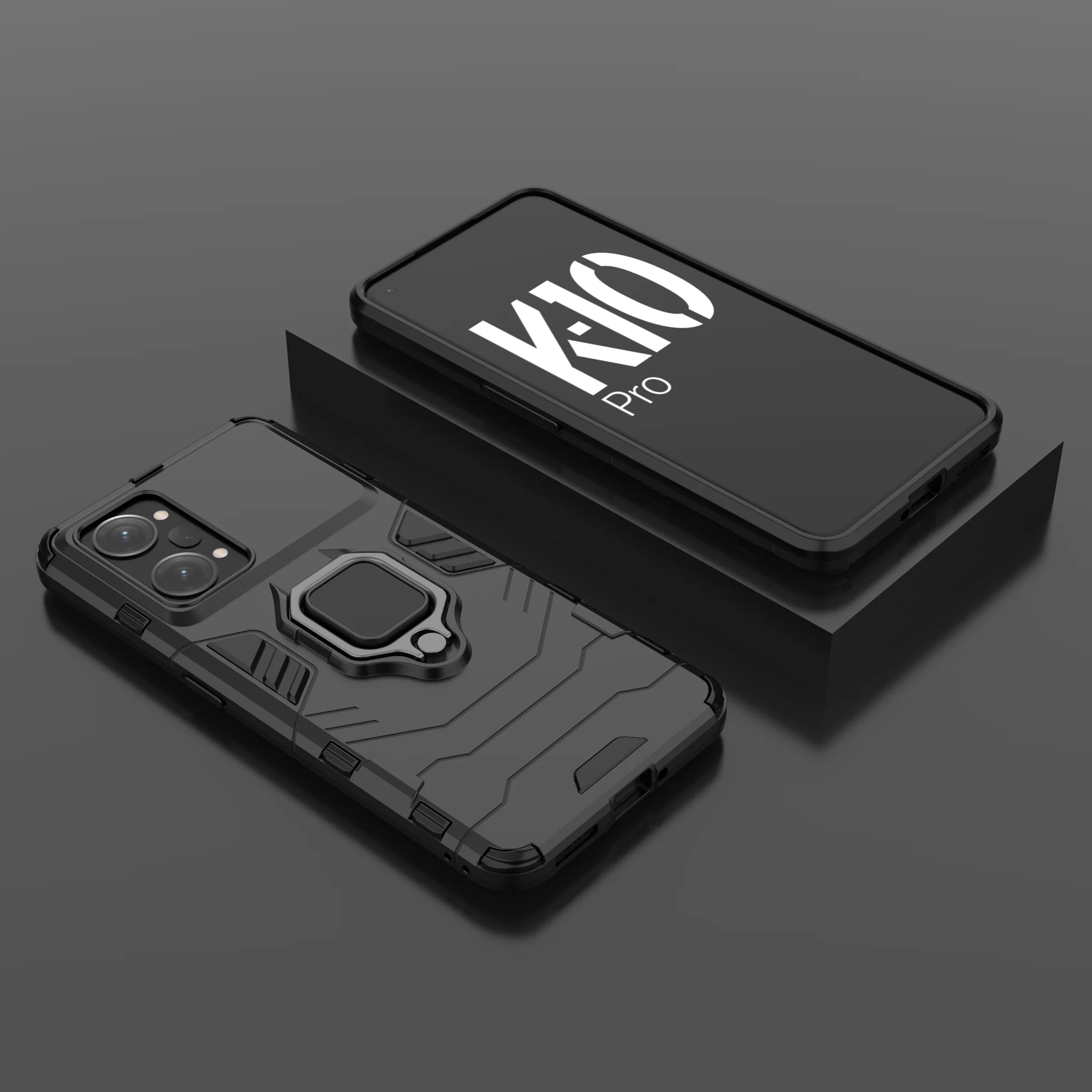 Durable Shockproof Armor Case with Car Ring Magnetic Back