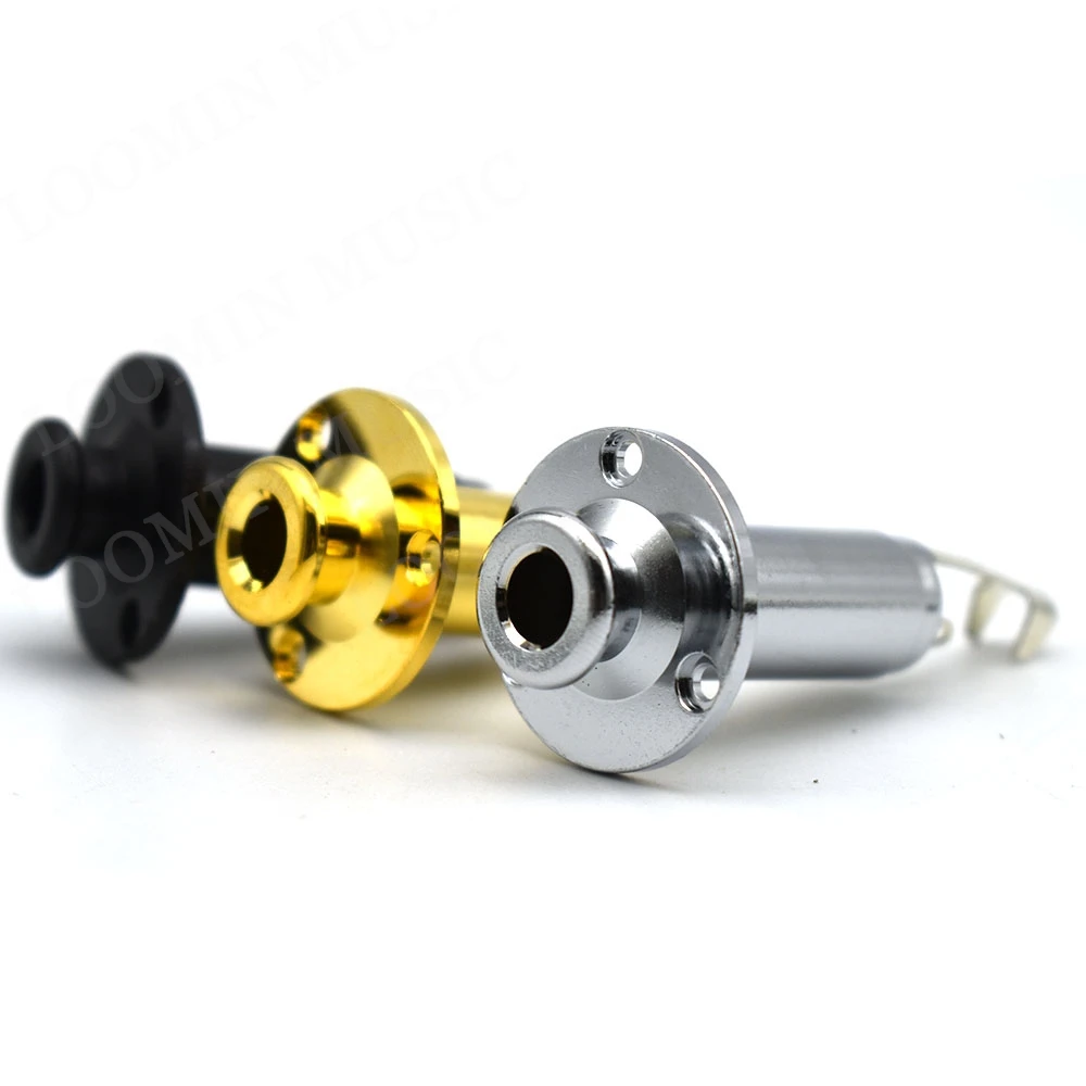 Round Acoustic Electric Guitar Endpin Cylinder Output End Pin Plug Jack Socket 1/4" 6.35mm Guitar Jack Accessories