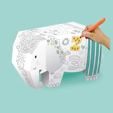 

Parent-child interaction Activities DIY Cardboard baby toys Three-dimensional Assembled Graffiti with Painted Set