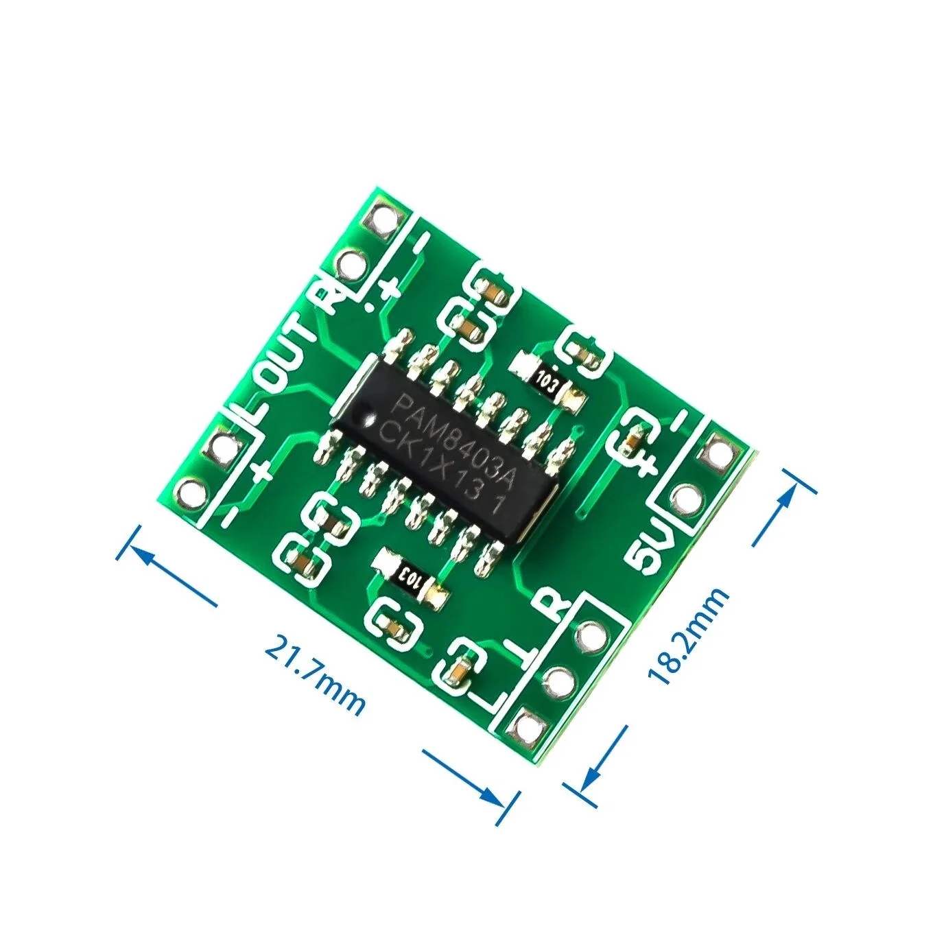 

100PCS PAM8403 Super mini digital amplifier board 2 * 3W Class D digital amplifier board efficient 2.5 to 5V USB power supply