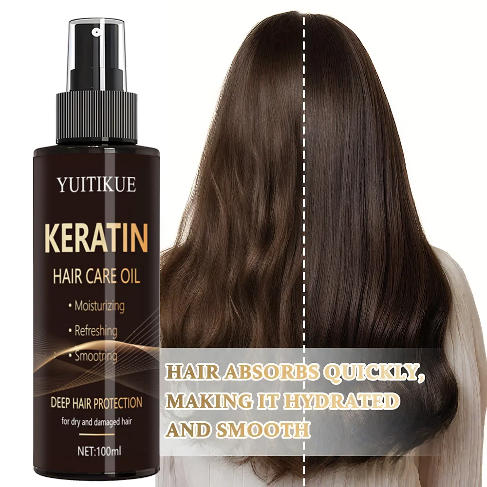 Keratin Hair Oil · Moisturizing, Refreshing and Smooth Deep Hair Care Suitable for Dry and Damaged Hair