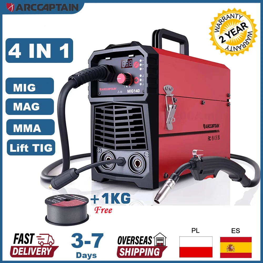 ARCCAPTAIN-4-in-1-220-V-140-A-Halbautomatische-MIG-Schwei-maschine-Lift ...