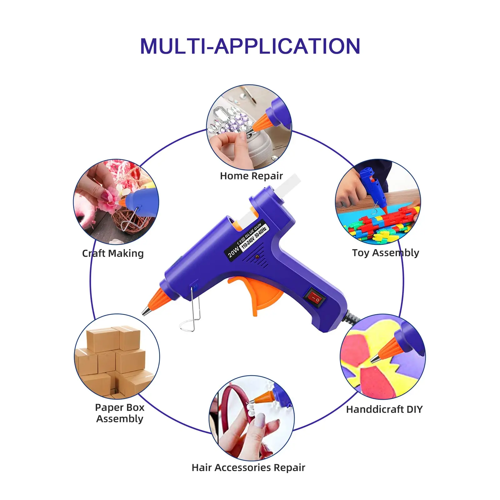 20W Hot Melt Glue Gun Household Industrial Mini Guns Electric Heat Temperature Tool With 7mm Glue Sticks 5