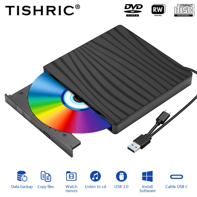 Tishric Blu Ray Lecteur Dvd Externe Graveur Lecteur Cd Pc Lecteur