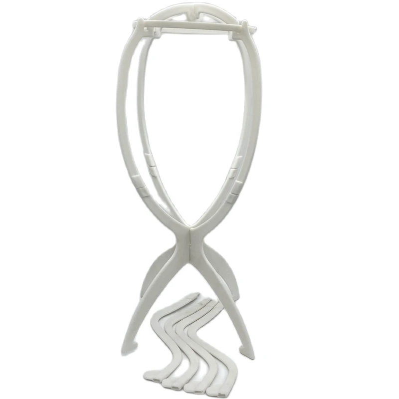 2 in 1 White Wig Stand Plastic Multipurpose Stand DIY Hats Hanger Detachable Display For Long & Short Wigs