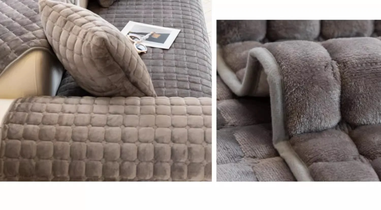 Plush Plaid Sofa Cushion Image 18