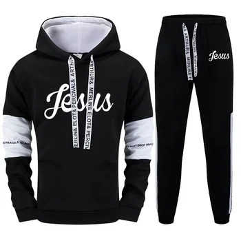 Vendite calde Tuta da uomo Stampa Casual Felpe monopezzo Pantaloni sportivi Palestra Fitness Felpa con cappuccio Pantaloni Sport Jogging Abbigliamento da uomo 1