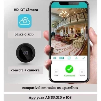 Kit com 4 Câmeras de Segurança HD com Conexão via App, Visão Noturna e Detecção de Movimento para Proteção Residencial e Comercial