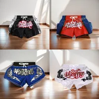 Muay Thai Shorts Embroidery Men Women Child Kick Boxing Training Shorts Gym Cage Fighting Kickboxing Pants Martial Arts Clothing 1