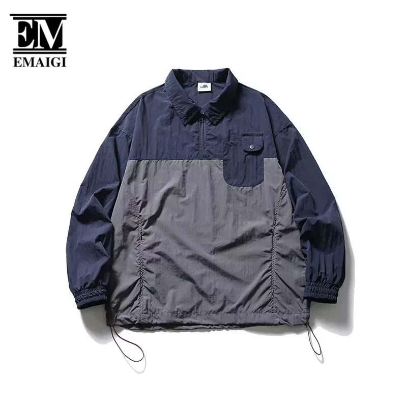 

Мужская Уличная толстовка на молнии со шнурком, Свободный Повседневный пуловер, толстовки-карго Cityboy, Японская уличная одежда, модная толстовка, рубашки поло