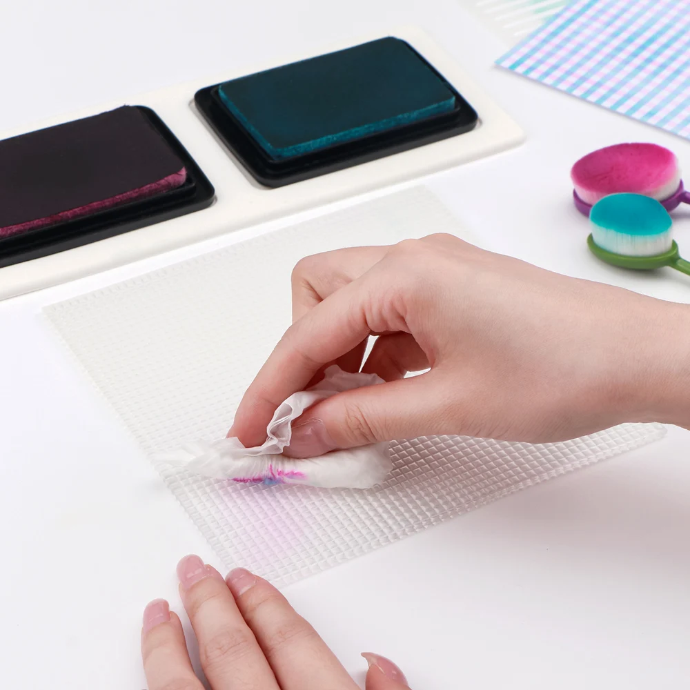 Low Tack Sticky Mat with Grid Clear Photopolymer Craft for Stamping Stenciling Ink Blending Positioning Designs