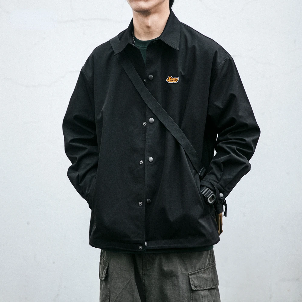 

Куртка мужская с отложным воротником, осенне-Весенняя черная повседневная куртка в японском стиле, пальто в Корейском стиле для пары, свободный рабочий Топ в стиле Харадзюку, 2022