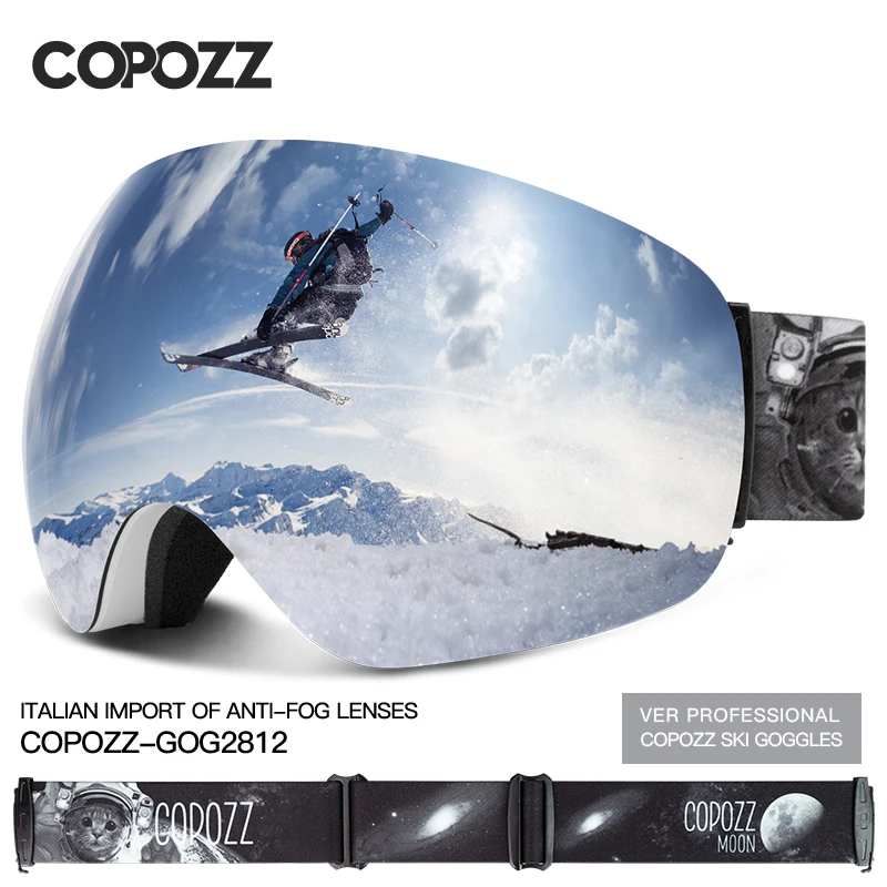 Ski Goggles COPOZZ Winter Sports UV400 Protection Ski Mask Male Female Anti-Fog Big Face Snow Glasses Skiing Snowboard Eyewear