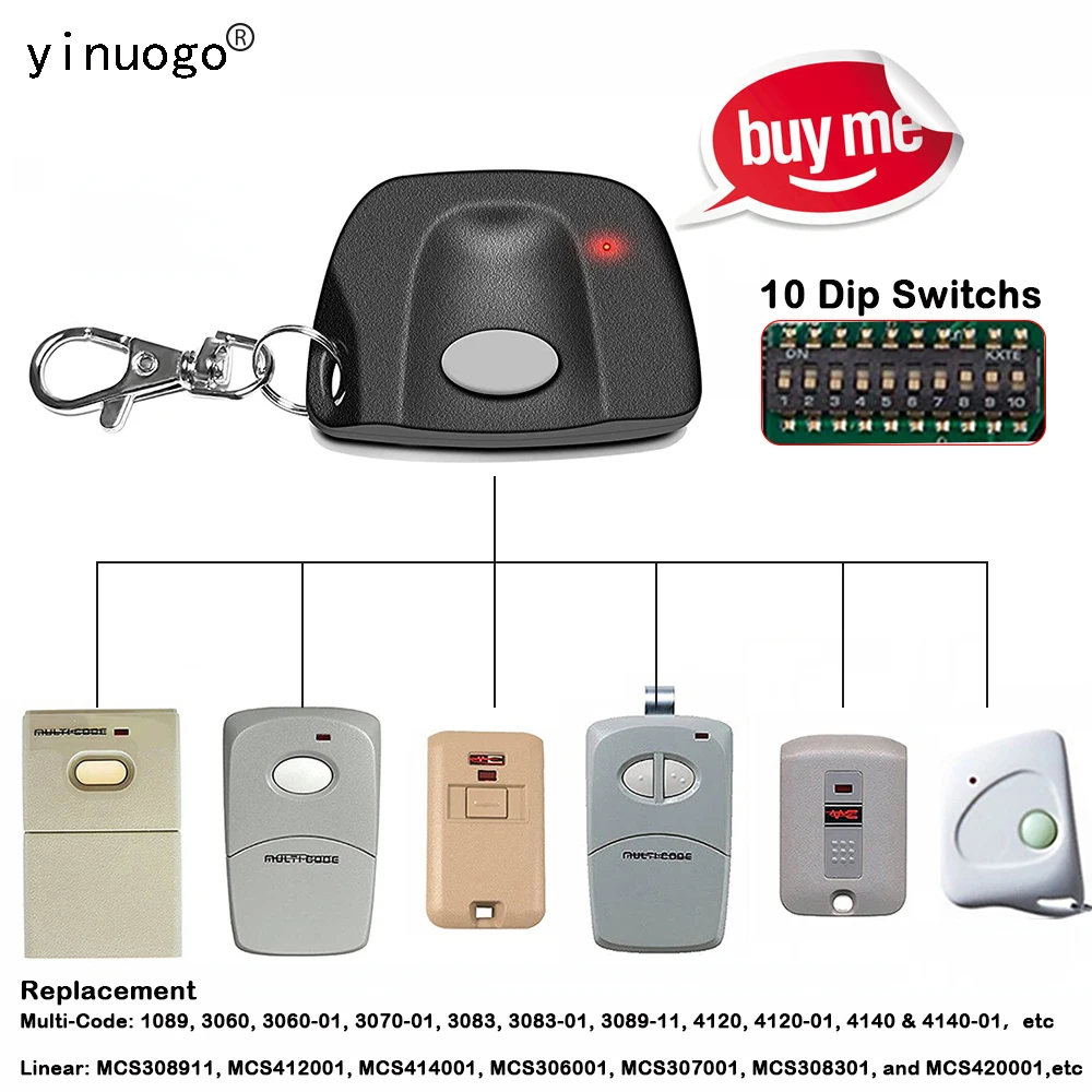 300mhz 10 Dip switchs Multi Code 1089 3060 3089 4120 308911 Garage