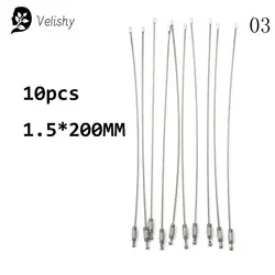 10-Pack Stainless Steel Wire Rope Keychains with Carabiner Clips (A3)