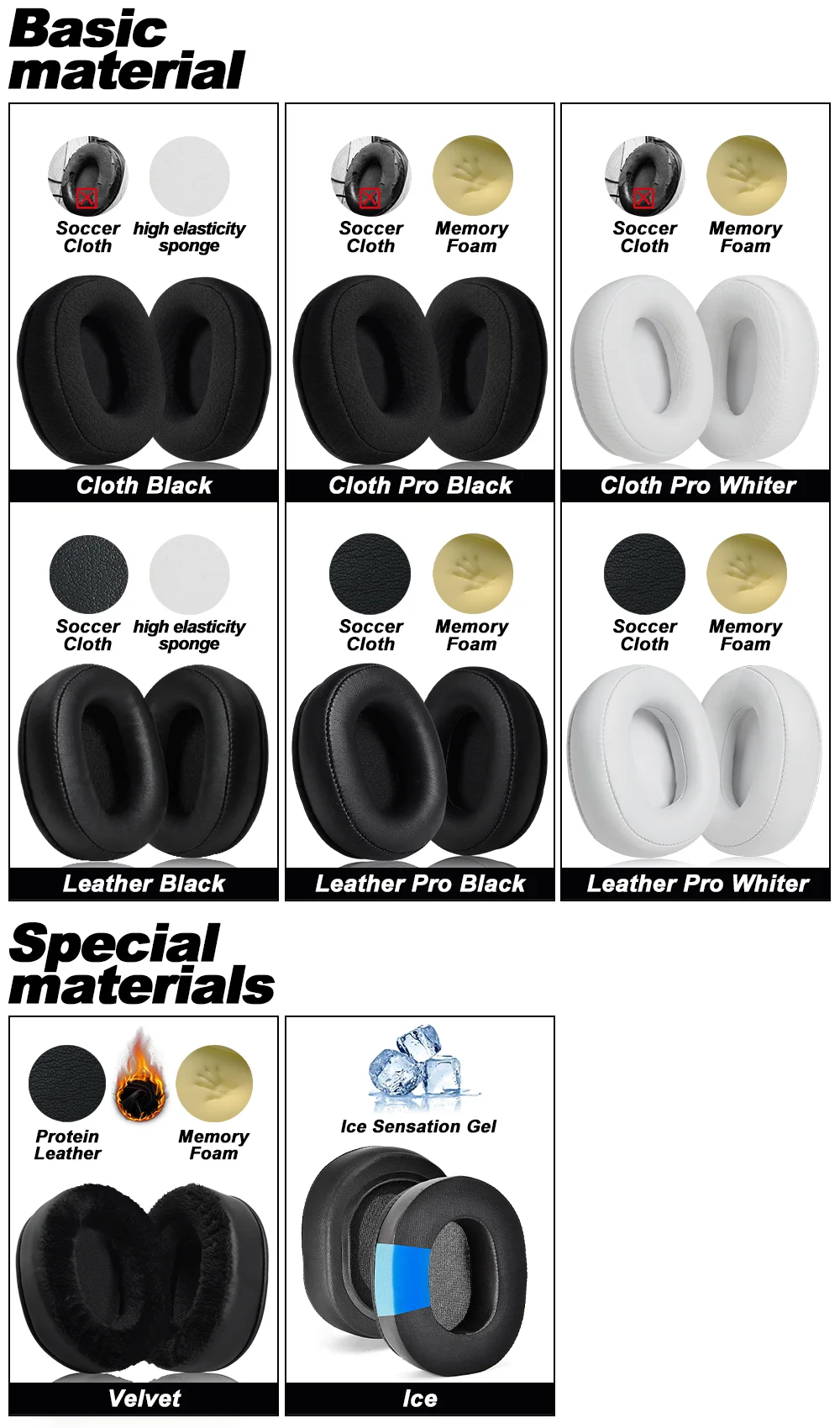 Earphone pads For baseus GH02 Gaming Wireless replacement Earpads headphones Earmuffs Mesh cloth Memory Covers Sponge Protein