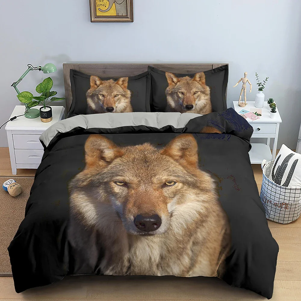 Moon Wolf Bohemia Cotton Duvet Cover 220x240 Winter Double Bed Set Couple Bed Quilt Covers Comforter Sets King Size Bedding Set