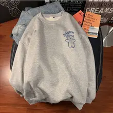 

2022 Fall New Women T Shirt Cute Bear Cartoon T-shirt Women Thin White Navy Pullover Spring Harajuku Top Girls Y2k Tops Simple