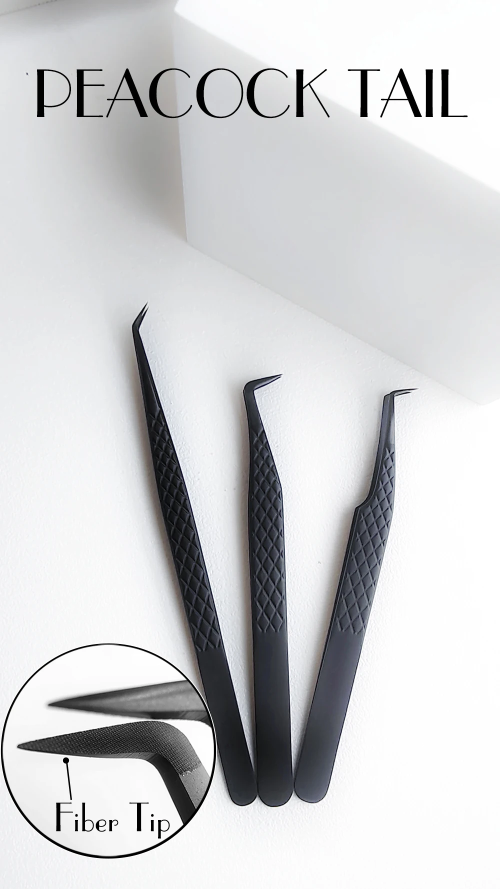 Description Picture 2 of itemBlack tweezer Fiber Tip False Lash Tweezers For Eyelash Extensions perfect close tip of tweezer for eyelashes