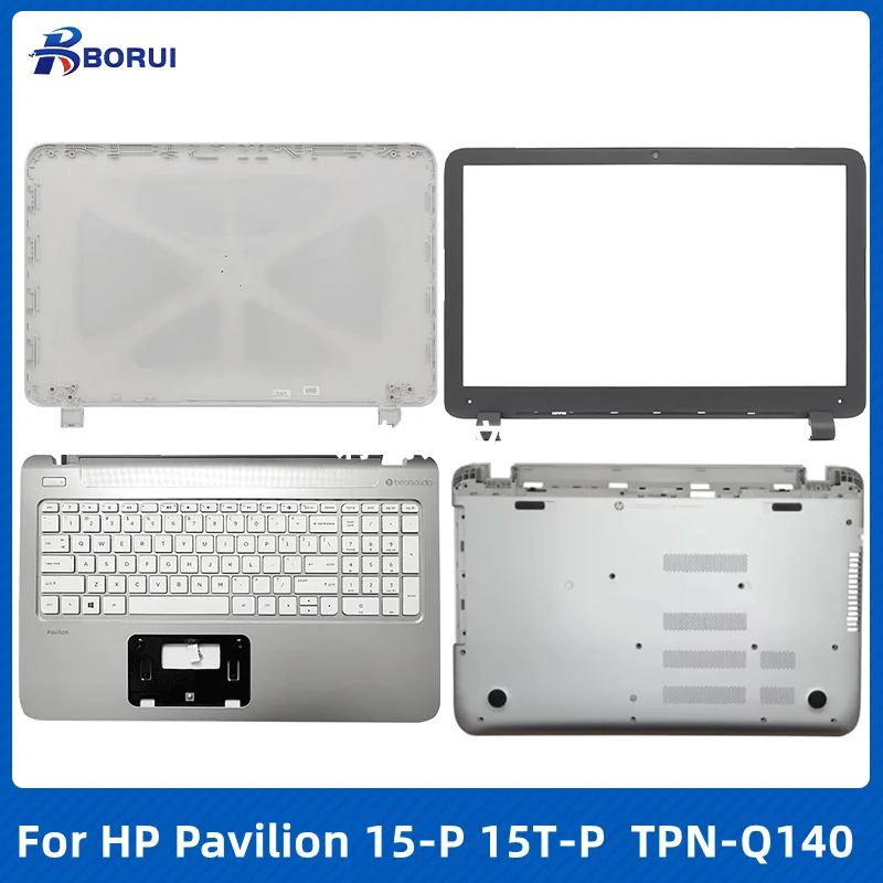 

NEW Laptop LCD Back Cover Front Bezel Palmrest Bottom Case For HP Pavilion 15-P 15-P066US TPN-Q140 Non-Touch Rear Lid TOP Case