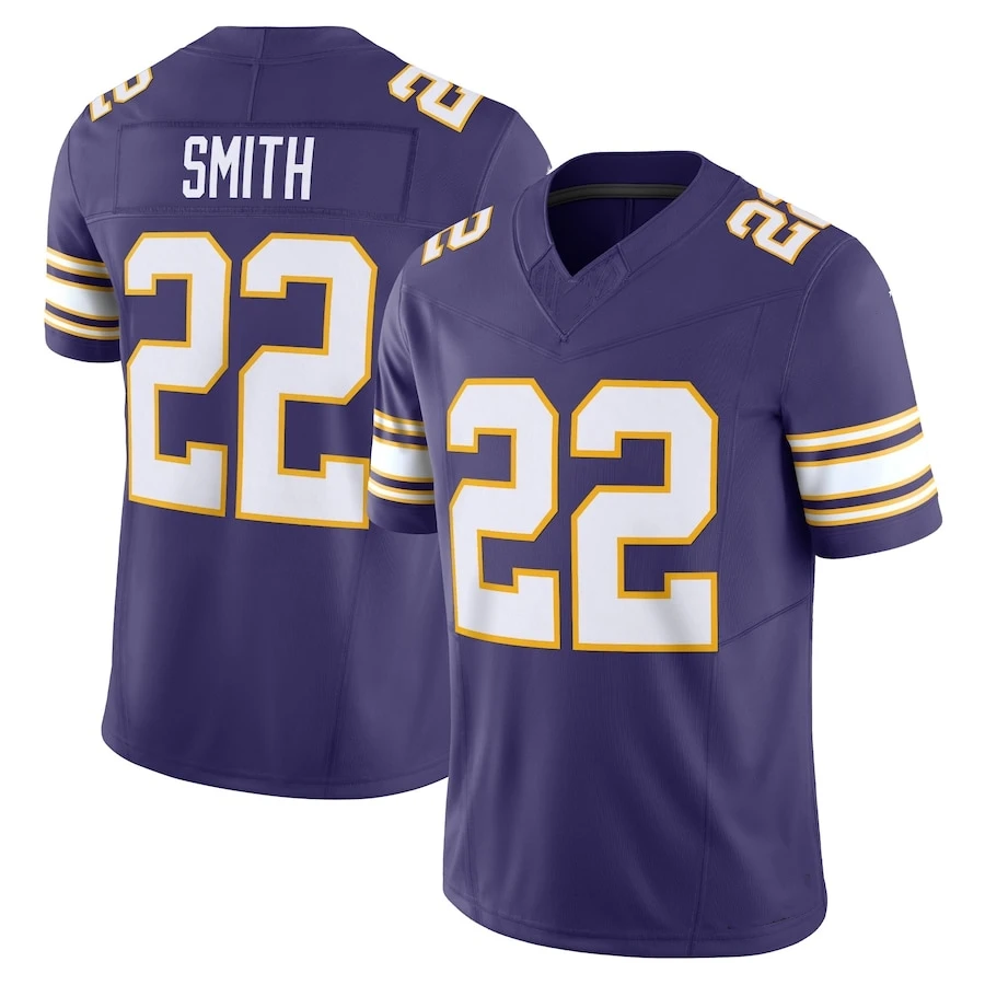 thumbnail image 1 of Camisetas de fútbol bordadas personalizadas de Minnesota para hombres, mujeres y jóvenes, camisetas de fútbol de Jefferson McCarthy Hockenson, 1 of 5