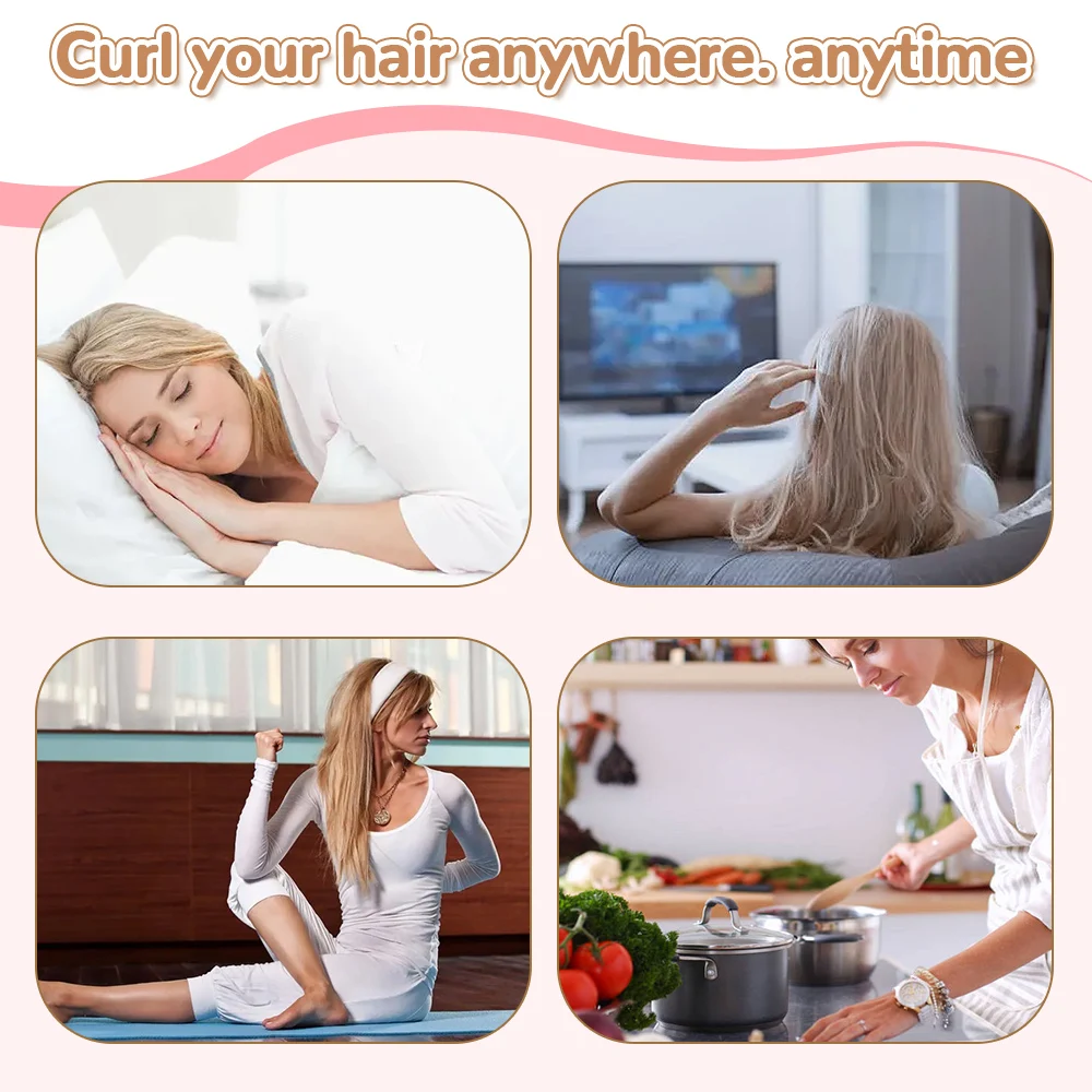 Heatless Curling Rod Silk Curls Soft Hair Rollers Sleeping Headband Lazy Hair Curlers Wave Form Curling Styling Tools Hair Styling Tool Hair Curling Tools