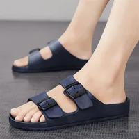 Men's casual buckle flat heel cover wearing one size slippers, beach slippers - Image 5