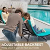 Patio Chaise Lounge Sets Outdoor Rattan Adjustable Back 3 Pieces Cushioned Patio Folding Chaise Lounge with Folding Table 3