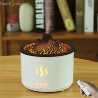 Flame Volcano Humidifier Aroma Diffuser Ultrasonic Mist Maker Fogger LED Essential Oil 500ml Home Diffuser With Remote Control 2