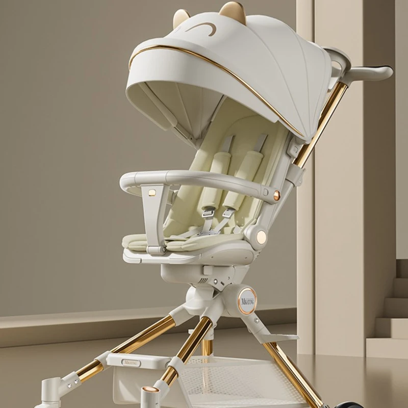 Baby Stroller Children's Stroller Portable Travel Pram Lightweight Foldable Two-way Lightweight Four Wheel