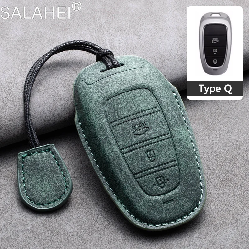 

Sheepskin Car Key Cover Case Shell For Hyundai Grand Santa Fe IX45 Genesis Equus Azera Sonata Tucson NX4 Kona i30 ix35 Solaris