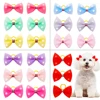 10/20/30PCS Polka Dot Decorate Dog Hair Bows with Pearl Puppy Hair Bowknot with Rubber Bands for Small Dogs Accessories 1