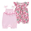 2 Pieces Cotton New Born Baby Girl Clothes Flower 0-12M Cartoon Unisex Sleeveless Baby Boy Clothes Summer Print 5