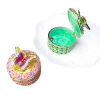 Trinket Box DecorationsStorage Box pink Butterfly  Round Trinket Box Container birthday gift Souvenir Gift Case Home Table Decor 1