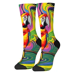 Vibrant Parrot Print Men's Retro Compression Socks - Soft & Comfortable Novelty Gift - One Size (Color 3)