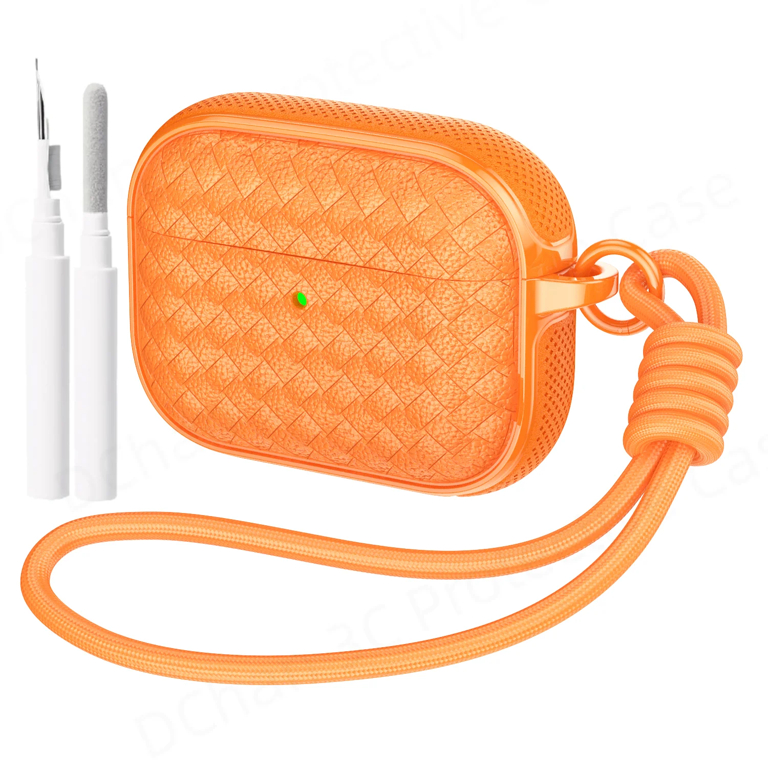 Elegant Leather Texture Full Body Case with Wrist Cleaning Pen